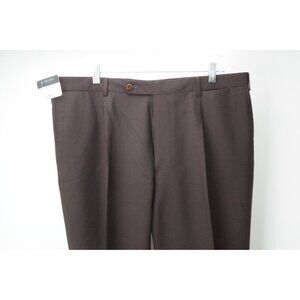 Burberry London Dark Brown 100% Wool Mens Dress Pants Trousers Sz 56 EU NEW